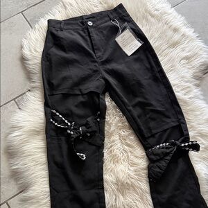 🎀CUTOUT BOW TIE DRESS PANTS🖤